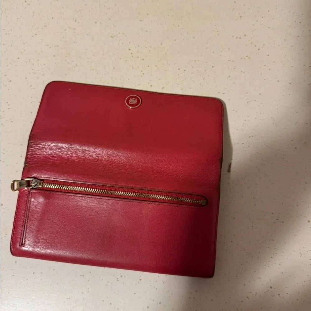 Loewe Cherry Red Leather Wallet - Picture 10 of 15